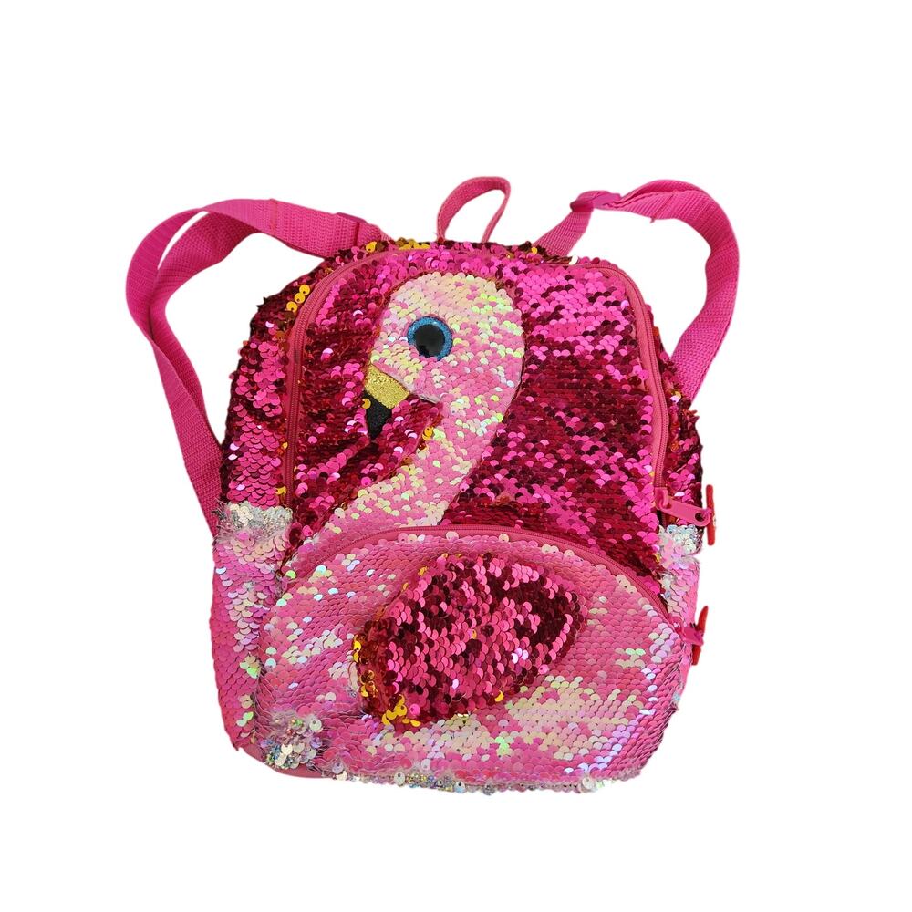 TY Pink Sequin Flamingo Kids Backpack 11x9 Reversible Sparkle Mini Bag Cute